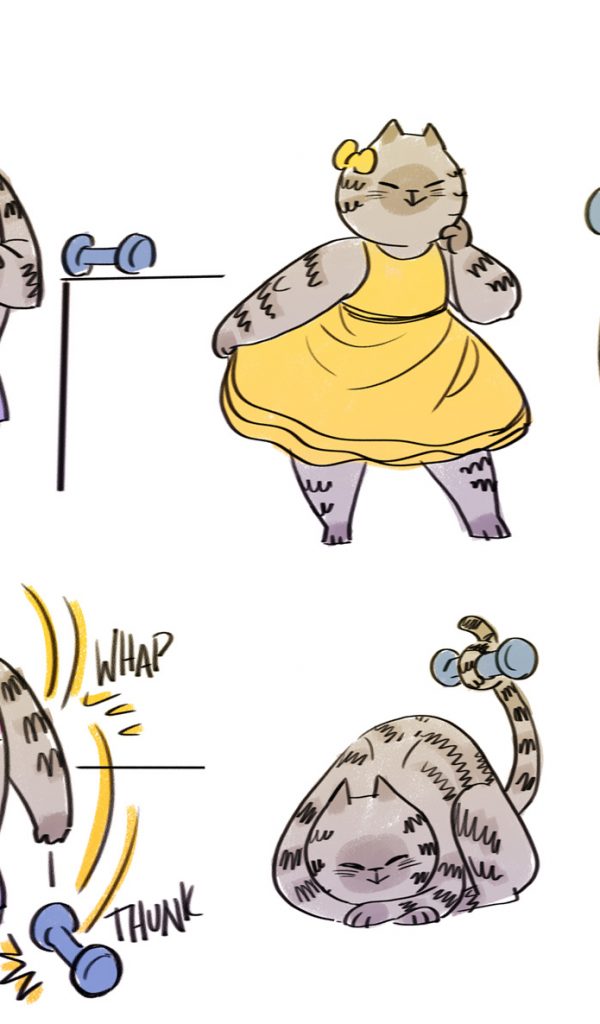 Buff lady cat